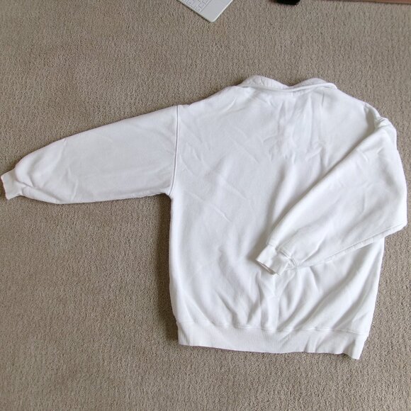 aritzia TNA cozy fleece collared sweatshirt in white - Picture 2 of 3